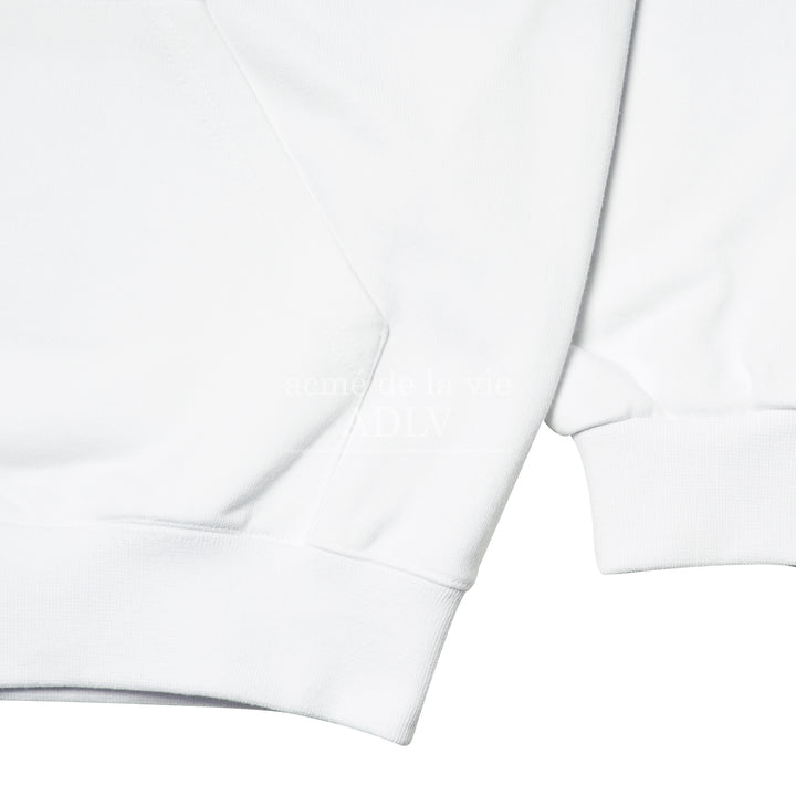 ADLV HIGH FREQUENCY LOGO HOODIE ZIP-UP WHITE