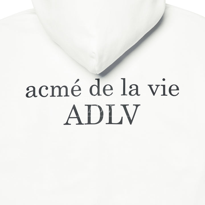 ADLV HIGH FREQUENCY LOGO HOODIE ZIP-UP WHITE