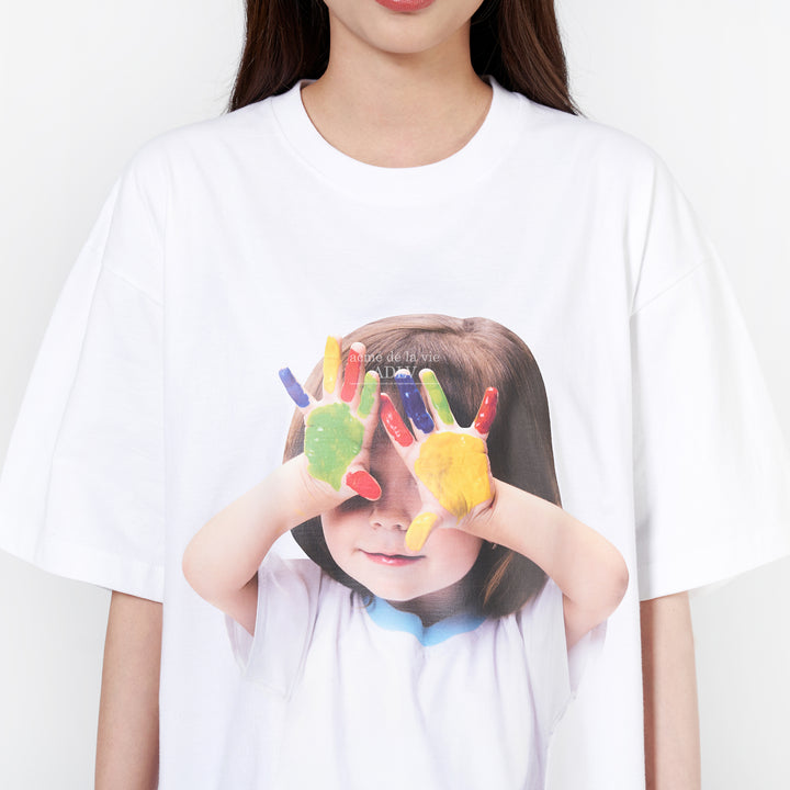 ADLV BABY FACE WATER COLOUR GIRL SHORT SLEEVE T-SHIRT