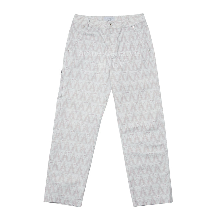 Monogram Pattern Woven Grey Pants