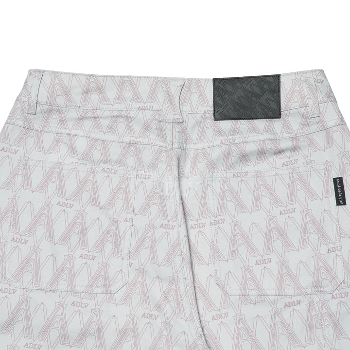 Monogram Pattern Woven Grey Pants