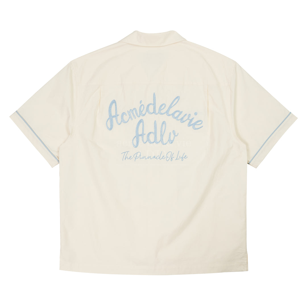 ADLV SCRIPT LOGO OPEN COLLAR SHIRT CREAM