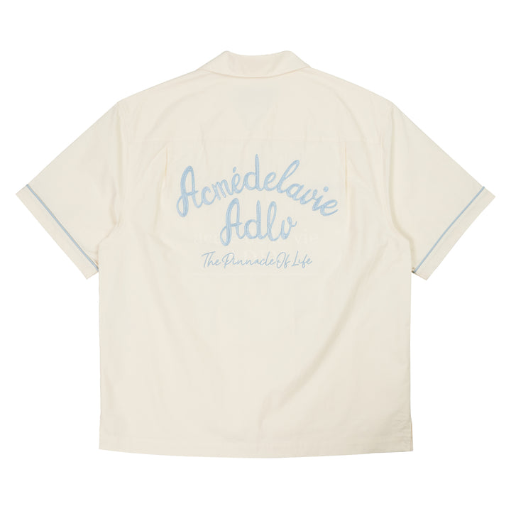 ADLV SCRIPT LOGO OPEN COLLAR SHIRT CREAM