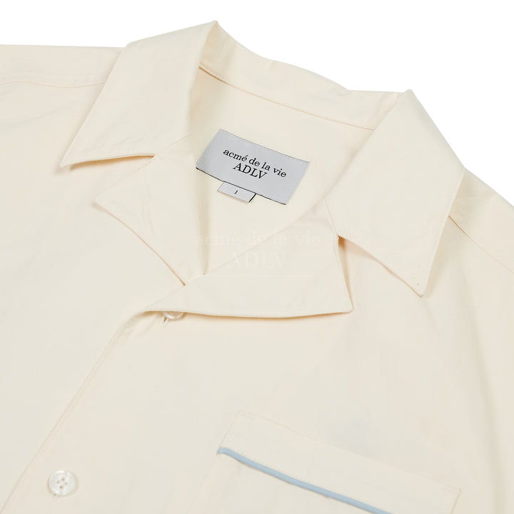 ADLV SCRIPT LOGO OPEN COLLAR SHIRT CREAM