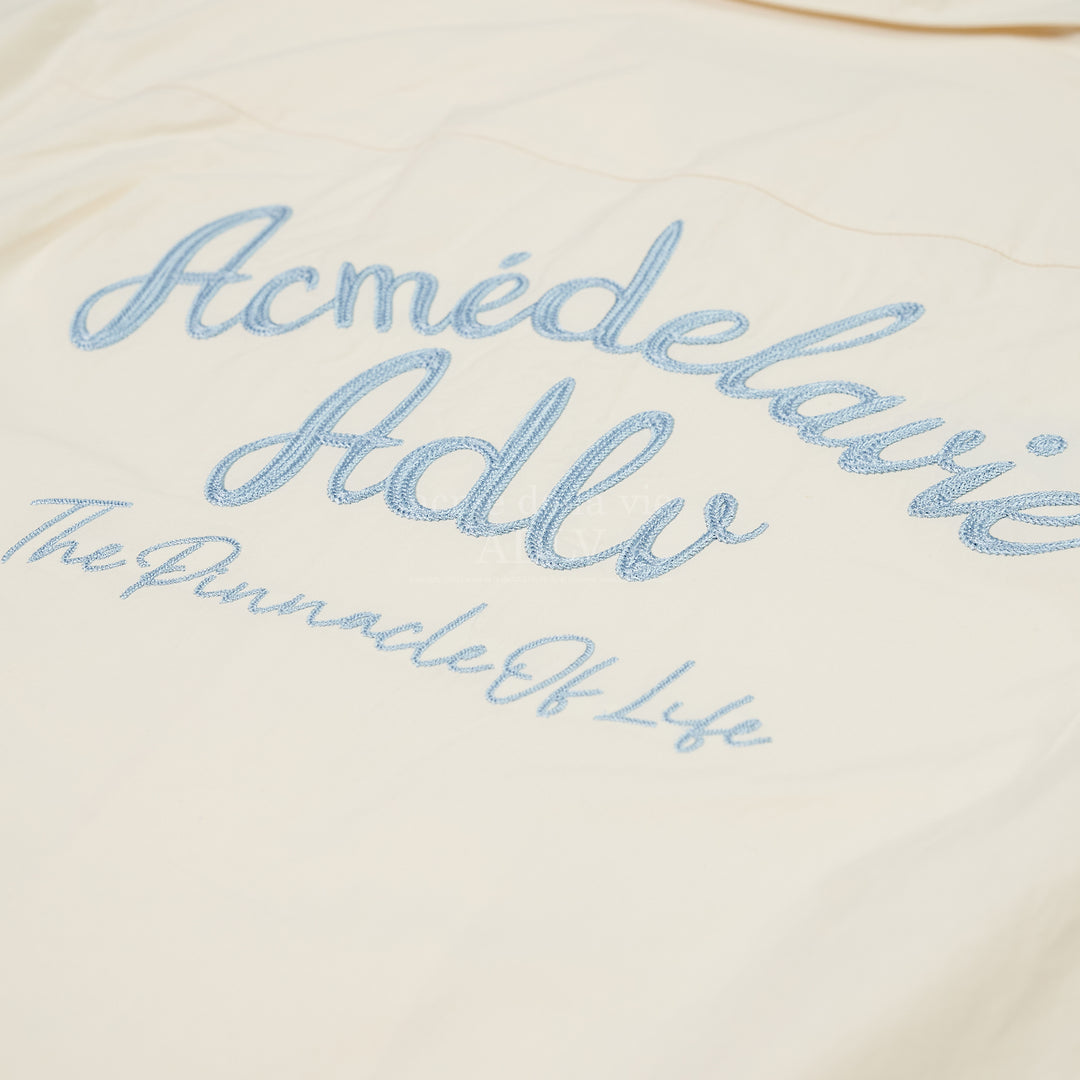 ADLV SCRIPT LOGO OPEN COLLAR SHIRT CREAM