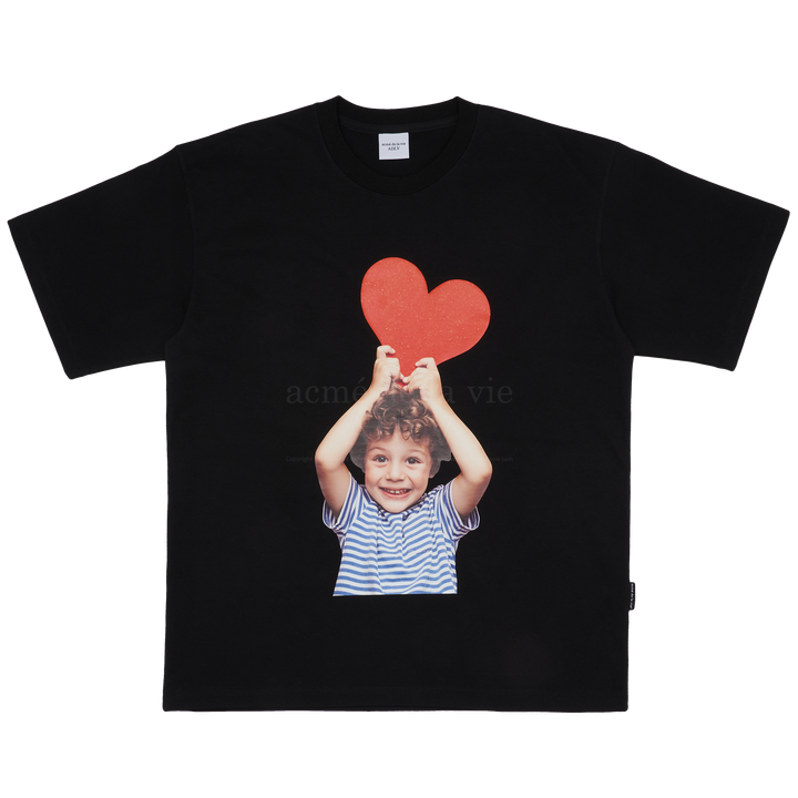 ADLV BABY FACE HEART BOY T-SHIRT BLACK