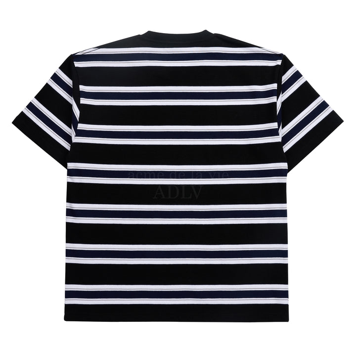 ADLV SCRIPT LOGO STRIPE SHORT SLEEVE T-SHIRT BLACK