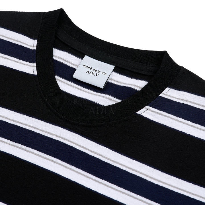 ADLV SCRIPT LOGO STRIPE SHORT SLEEVE T-SHIRT BLACK