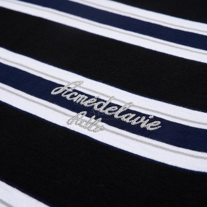 ADLV SCRIPT LOGO STRIPE SHORT SLEEVE T-SHIRT BLACK