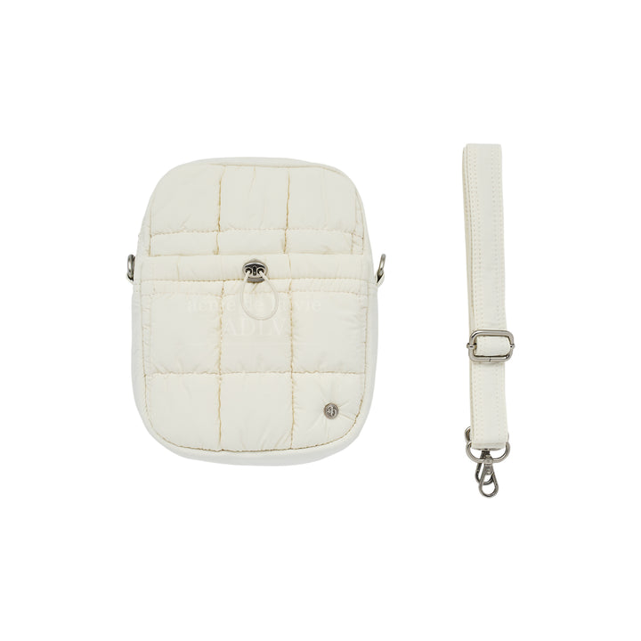 ADLV NEW SYMBOL RIVET QUILTING MINI CROSS BAG IVORY