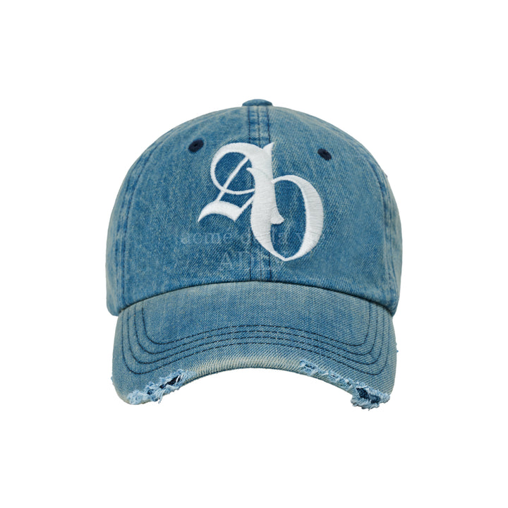 ADLV NEW SYMBOL LOGO DAMAGE DENIM BALL CAP BLUE