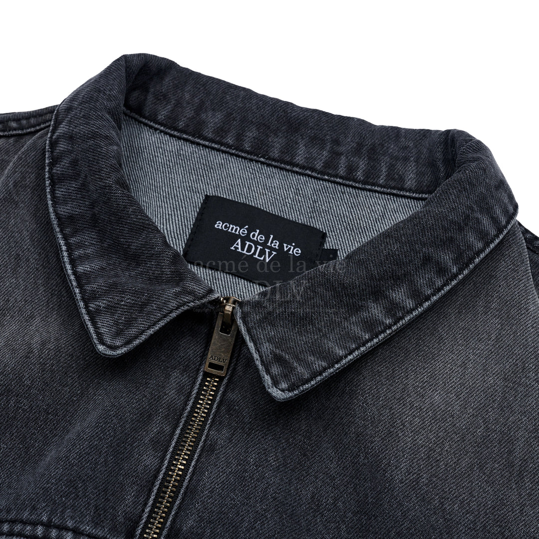 ADLV NEW SYMBOL LOGO BLOUSON SET UP DENIM JACKET BLACK