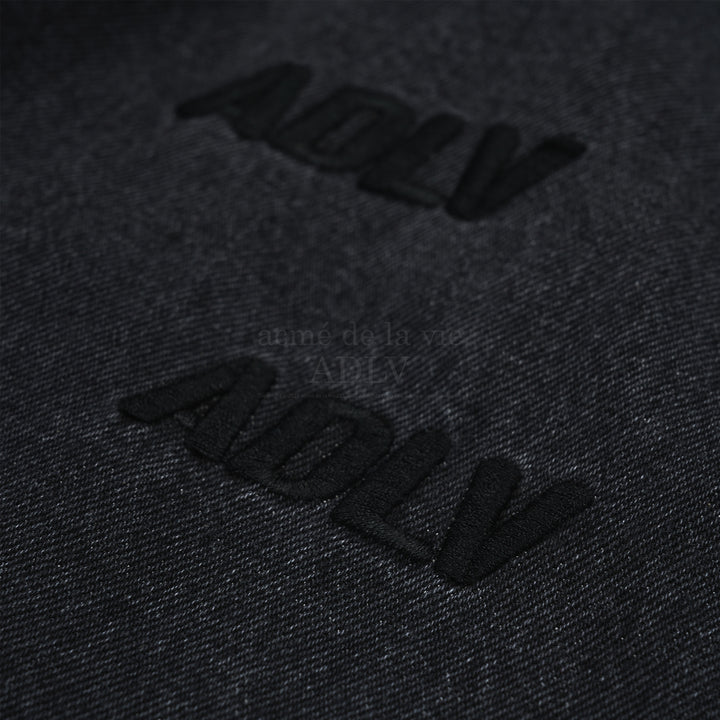 ADLV LOGO PATTERN DENIM PANTS BLACK