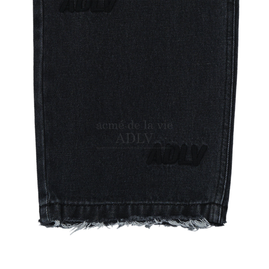 ADLV LOGO PATTERN DENIM PANTS BLACK