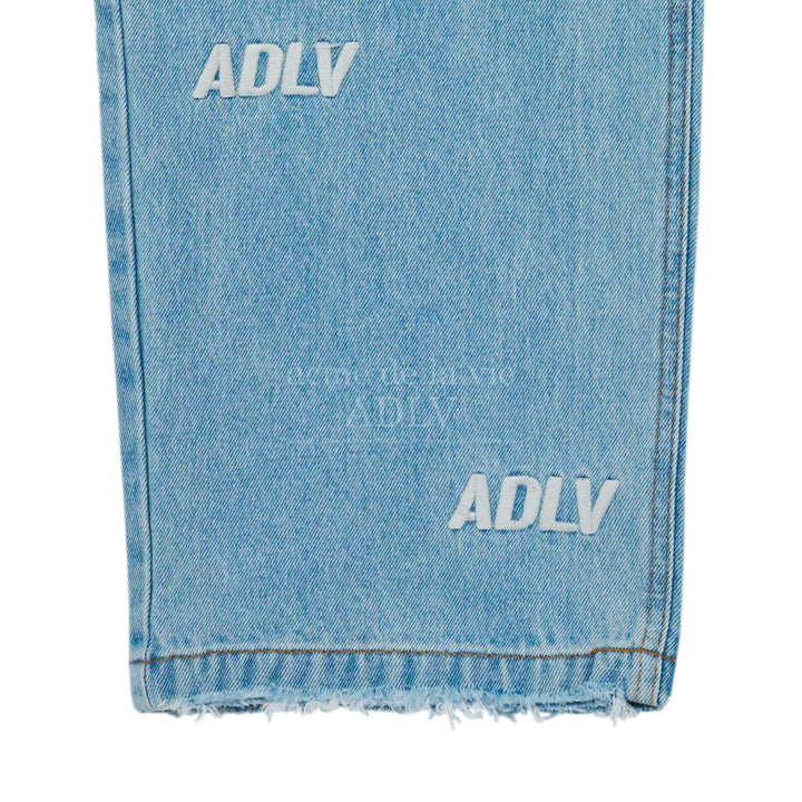 ADLV LOGO PATTERN DENIM PANTS BLUE