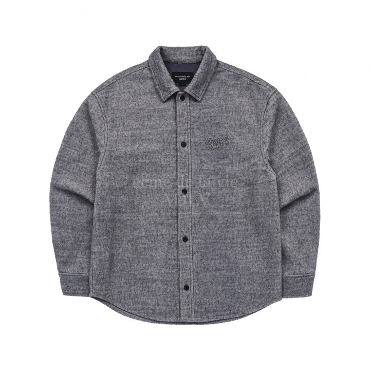 ADLV ROUND LOGO WOOL BOUCLE SHIRT