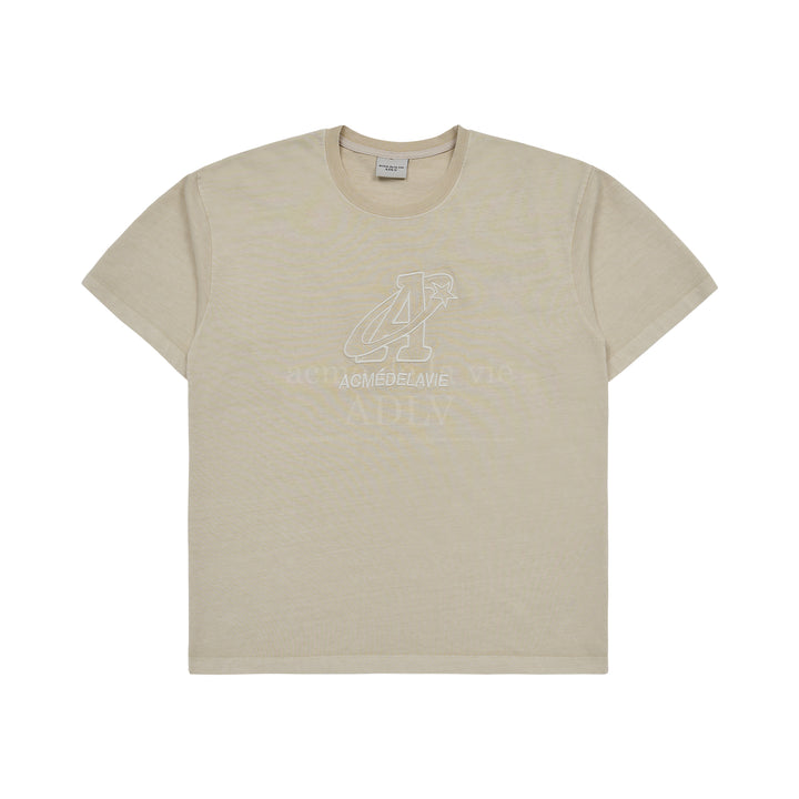 ADLV STAR A LOGO PIGMENT WASHING SHORT SLEEVE BEIGE