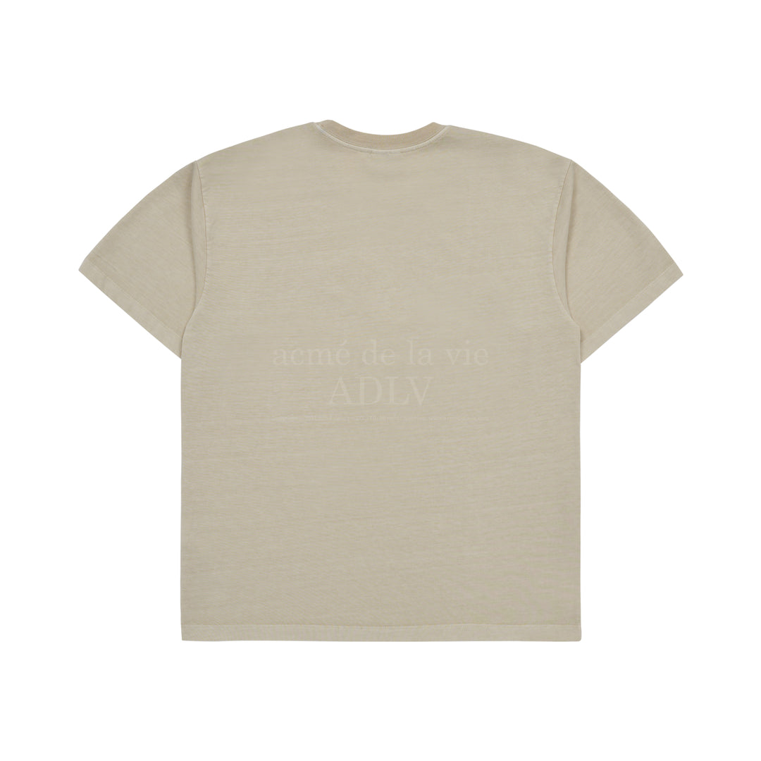 ADLV STAR A LOGO PIGMENT WASHING SHORT SLEEVE BEIGE