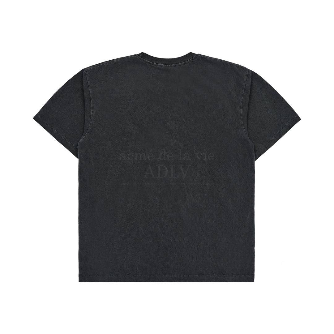 ADLV STAR A LOGO PIGMENT WASHING SHORT SLEEVE CHARCOAL