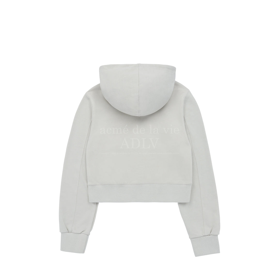 ADLV WORLD TOUR CROP HOODIE ZIP UP GREY