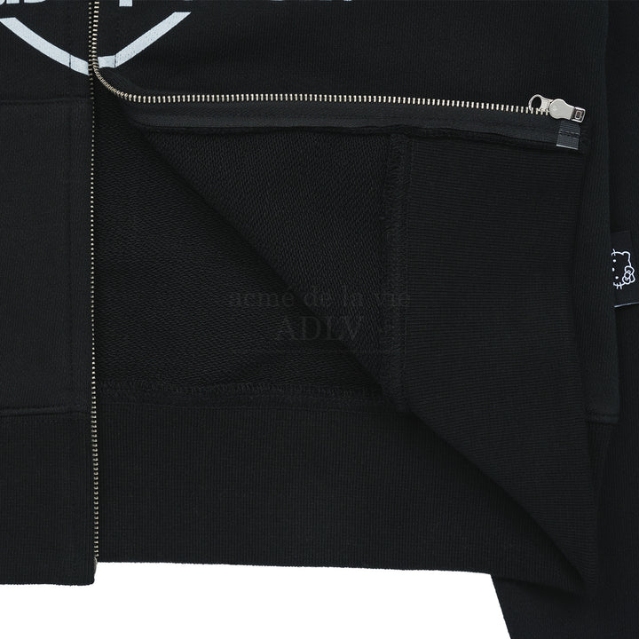 Black Crop Zip up Hoodie