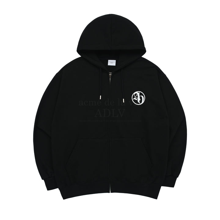 ADLV CIRCLE NEW SYMBOL LOGO HOODIE ZIP UP BLACK