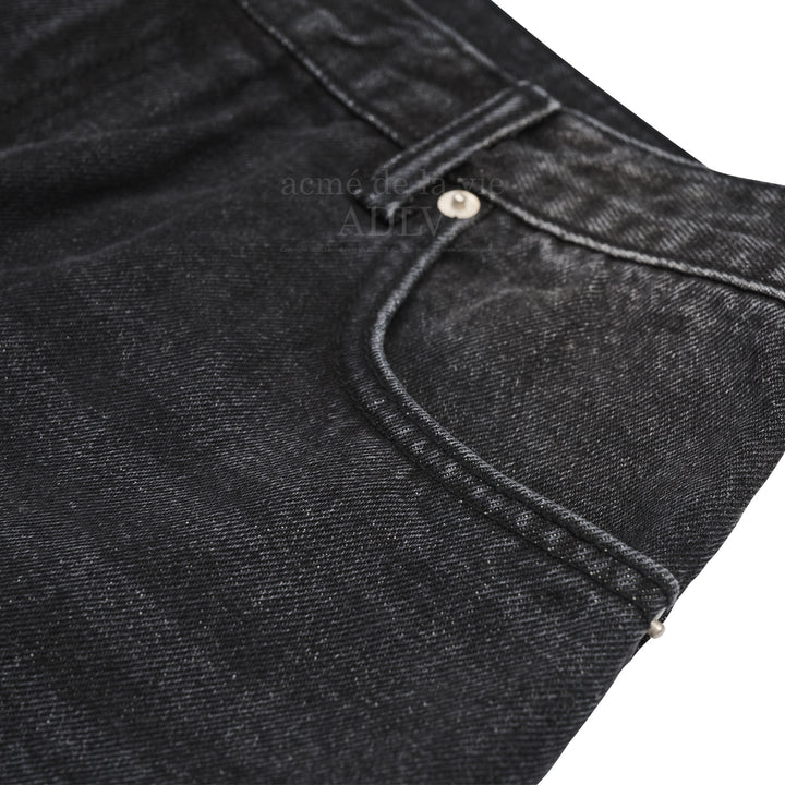 ADLV DAMAGE WASHING WIDE DENIM PANTS BLACK