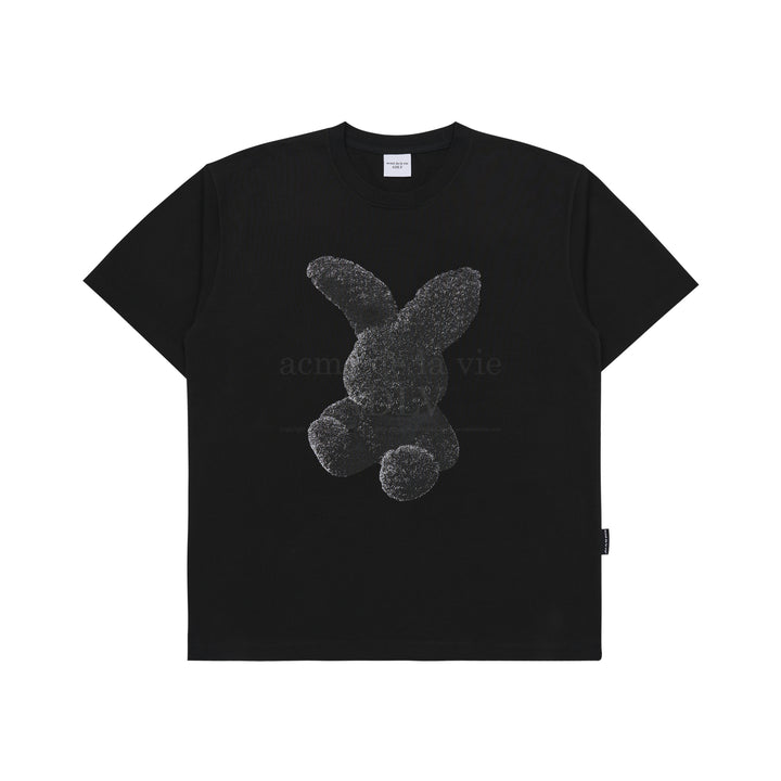 ADLV BLACK FUZZY RABBIT SHORT SLEEVE T-SHIRT