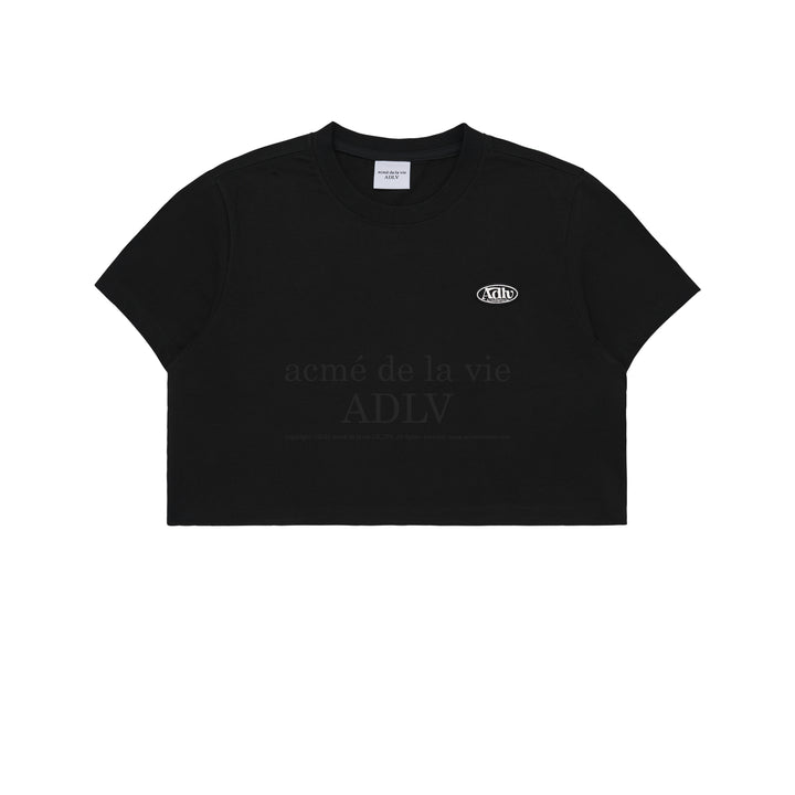 ADLV CIRCLE WAPPEN CROP SHORT SLEEVE T-SHIRT BLACK