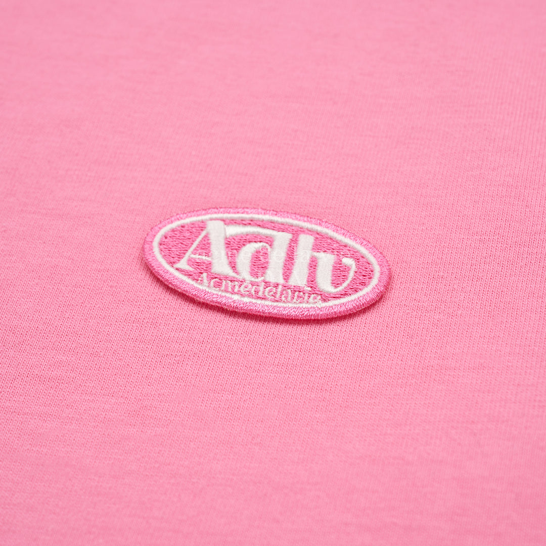 ADLV CIRCLE WAPPEN CROP SHORT SLEEVE T-SHIRT PINK