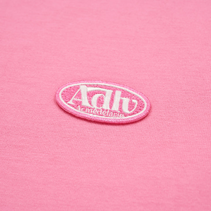 ADLV CIRCLE WAPPEN CROP SHORT SLEEVE T-SHIRT PINK