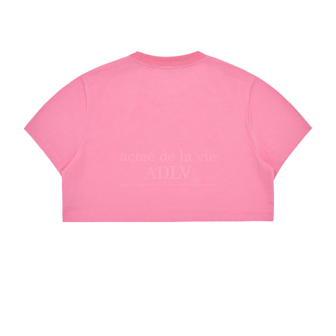 ADLV HEART LETTERING CROP T-SHIRT PINK