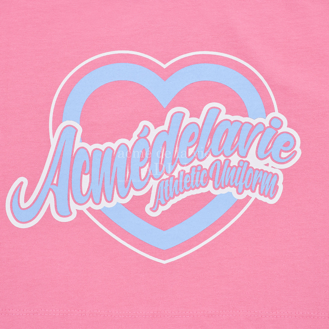 ADLV HEART LETTERING CROP T-SHIRT PINK