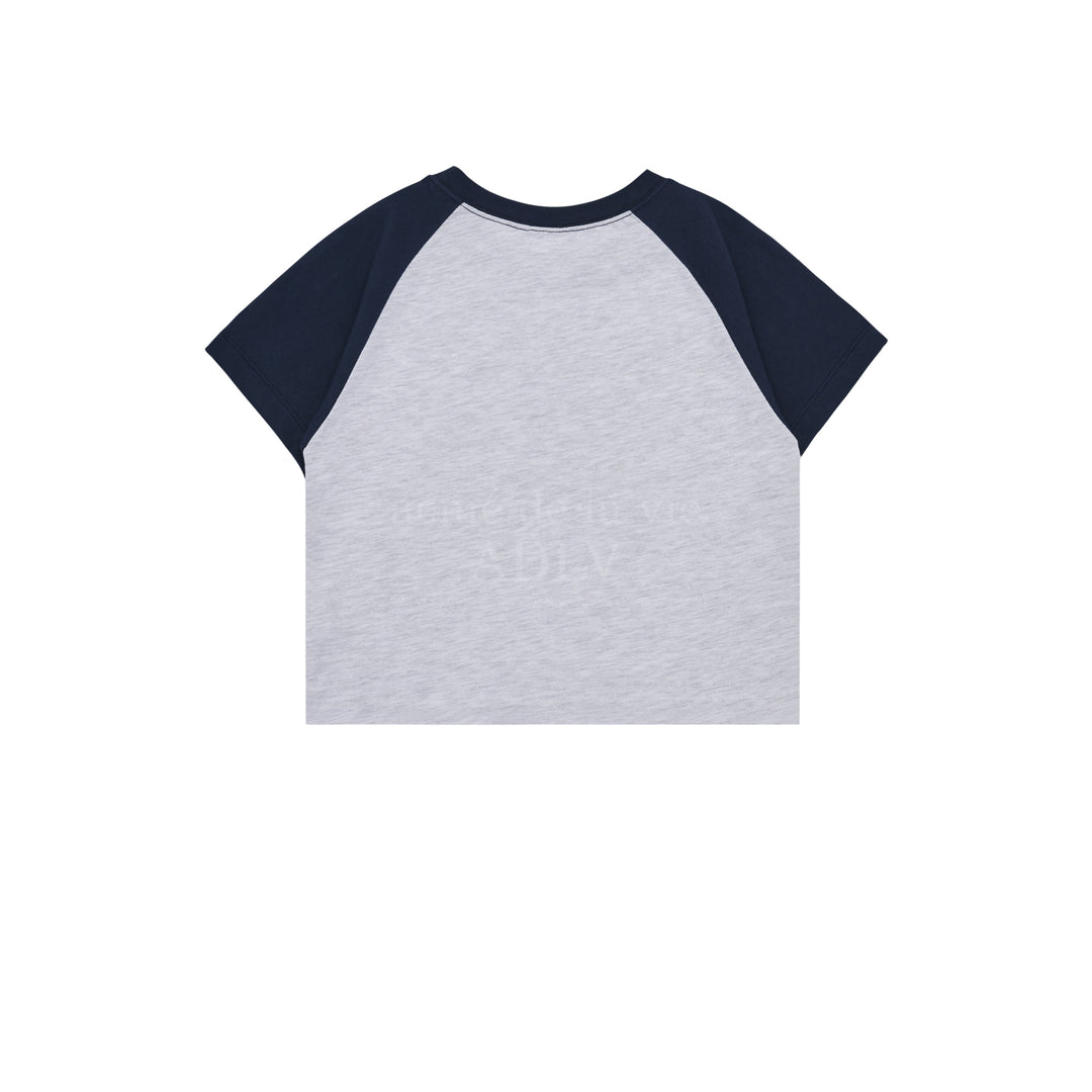 TWINKLE SCRIPT LOGO CROP SHORT SLEEVE T-SHIRT NAVY