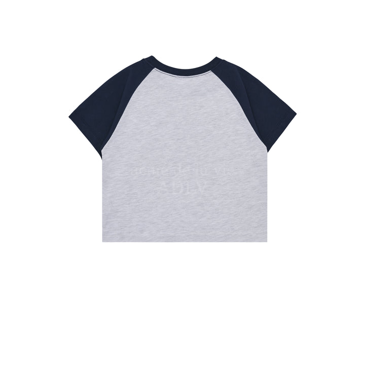 TWINKLE SCRIPT LOGO CROP SHORT SLEEVE T-SHIRT NAVY