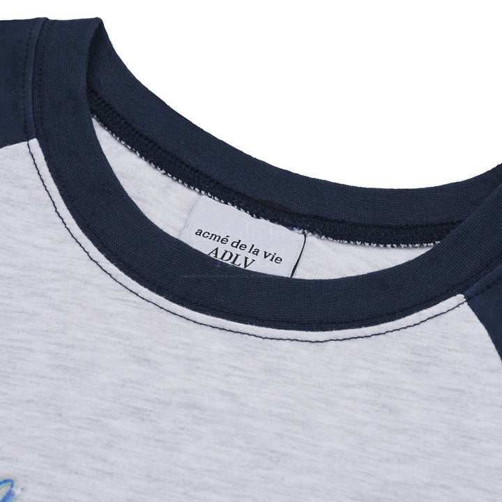 TWINKLE SCRIPT LOGO CROP SHORT SLEEVE T-SHIRT NAVY