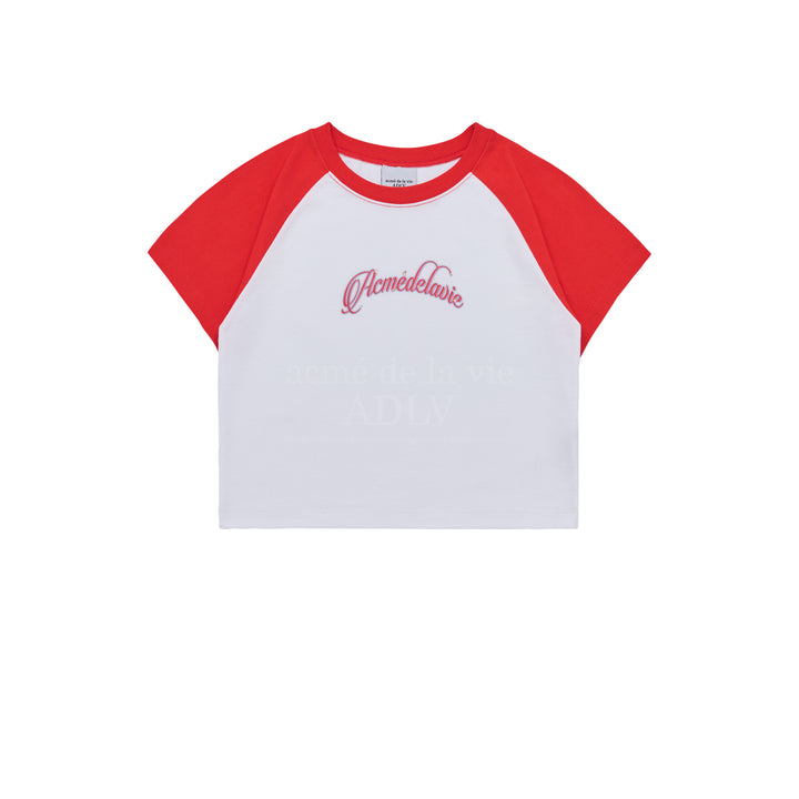 TWINKLE SCRIPT LOGO CROP SHORT SLEEVE T-SHIRT RED