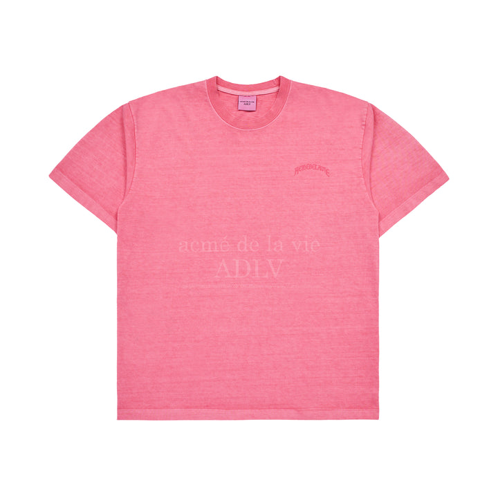 ADLV MIDDLE AGE LOGO PIGMENT WASHING SHORT SLEEVE T-SHIRT PINK