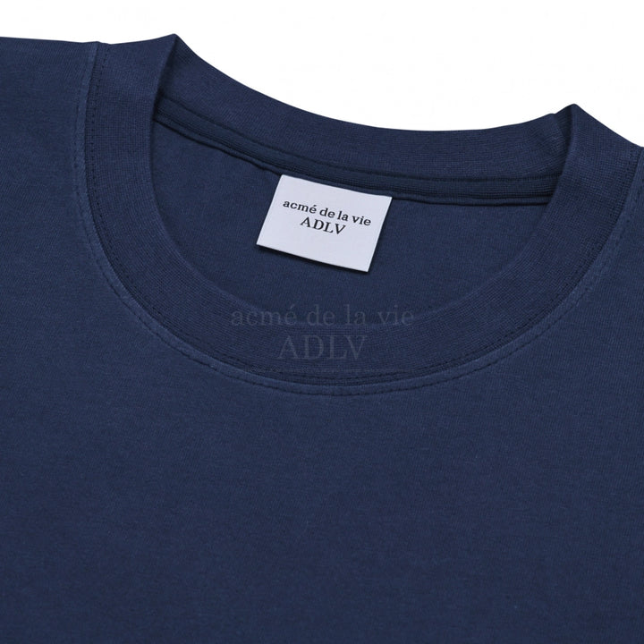 ADLV SPORTY EMBOSS PRINTING SHORT SLEEVE T-SHIRT NAVY