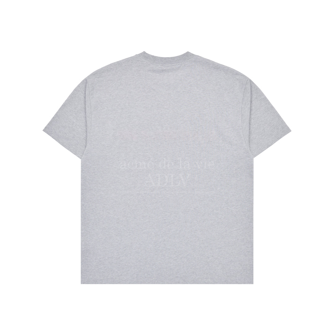 ADLV SPORTY LOGO EMBROIDERY SHORT SLEEVE T-SHIRT GREY