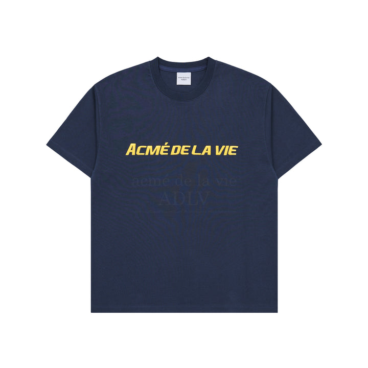 ADLV SPORTY LOGO EMBROIDERY SHORT SLEEVE T-SHIRT NAVY