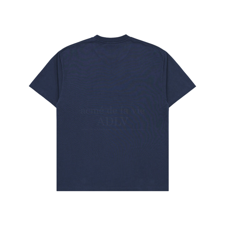 ADLV SPORTY LOGO EMBROIDERY SHORT SLEEVE T-SHIRT NAVY