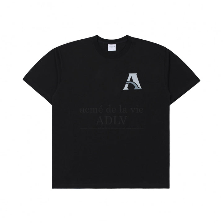 ADLV TWO TONE A LOGO SHORT SLEEVE T-SHIRT BLACK