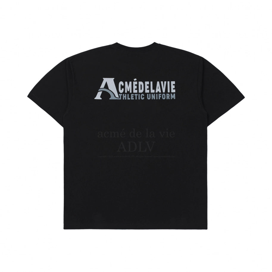 ADLV TWO TONE A LOGO SHORT SLEEVE T-SHIRT BLACK