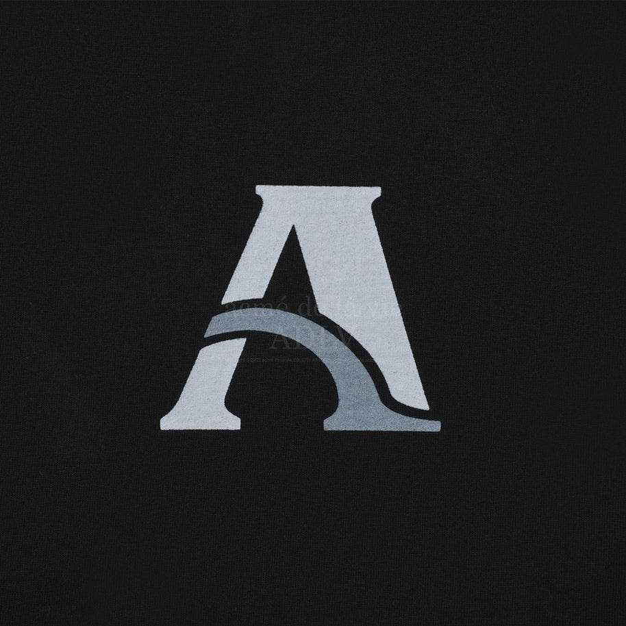 ADLV TWO TONE A LOGO SHORT SLEEVE T-SHIRT BLACK