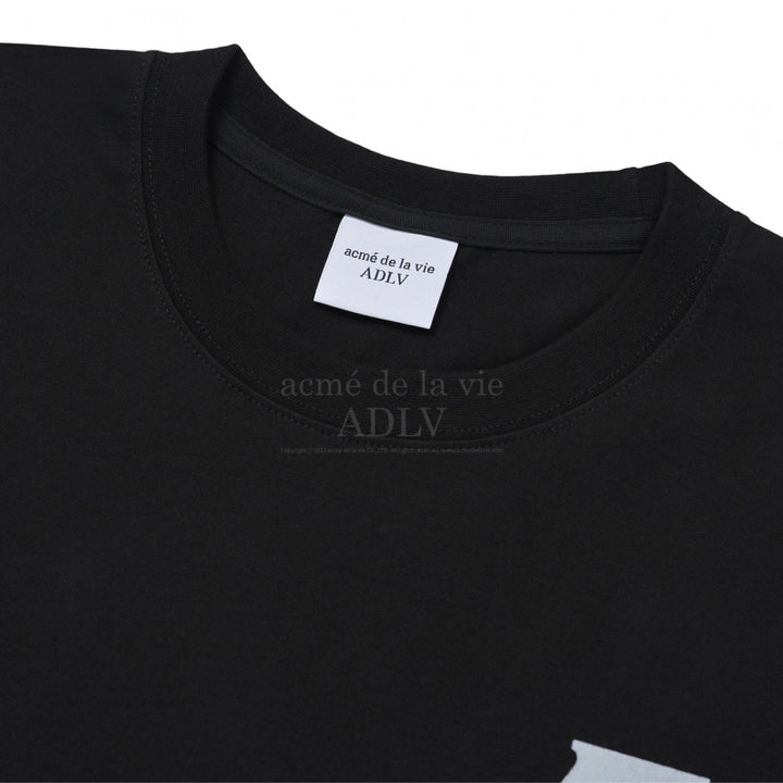 ADLV TWO TONE A LOGO SHORT SLEEVE T-SHIRT BLACK