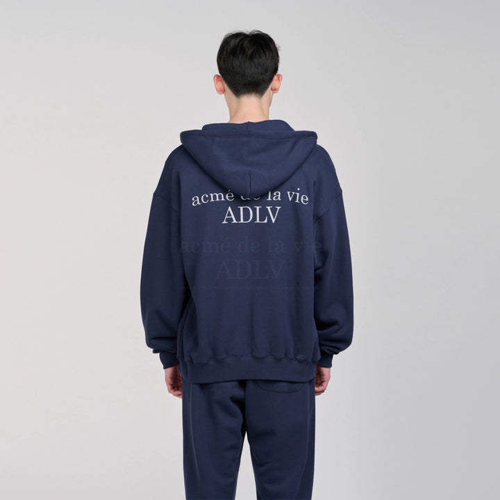 ADLV BASIC LOGO SEASON2 ZIP HOODIE NAVY