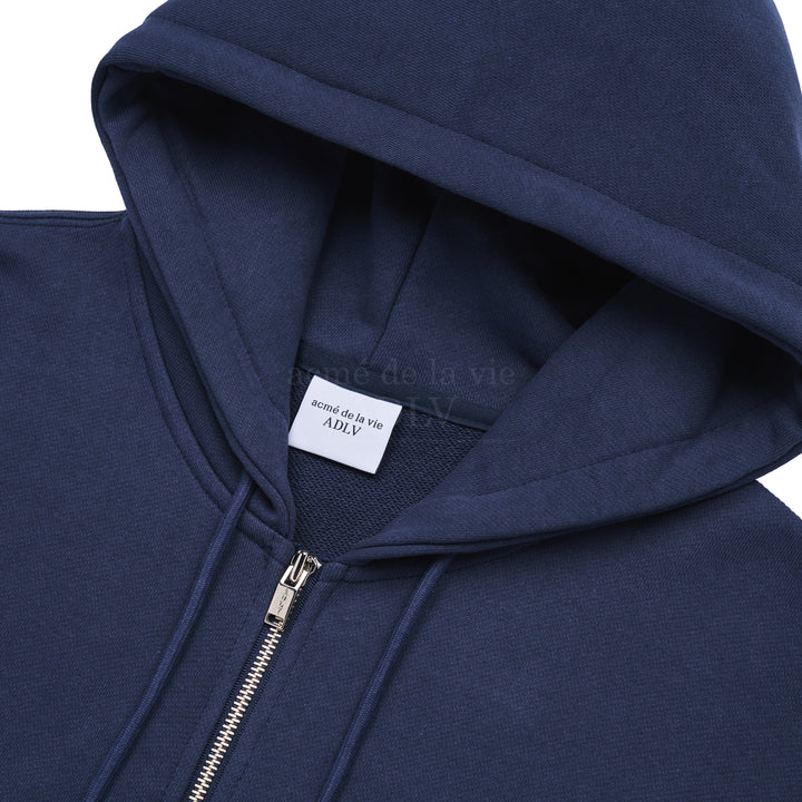 ADLV BASIC LOGO SEASON2 ZIP HOODIE NAVY