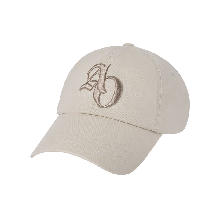 ADLV SYMBOL EMBOSSING NEEDLEWORK BALL CAP BEIGE