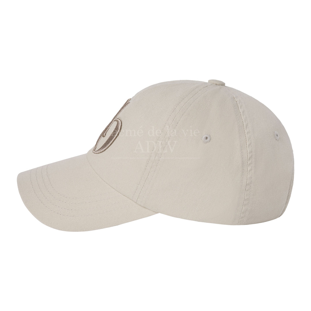 ADLV SYMBOL EMBOSSING NEEDLEWORK BALL CAP BEIGE